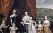 Cornelius Johnson Arthur,1st Baron Capel and his family oil painting picture wholesale